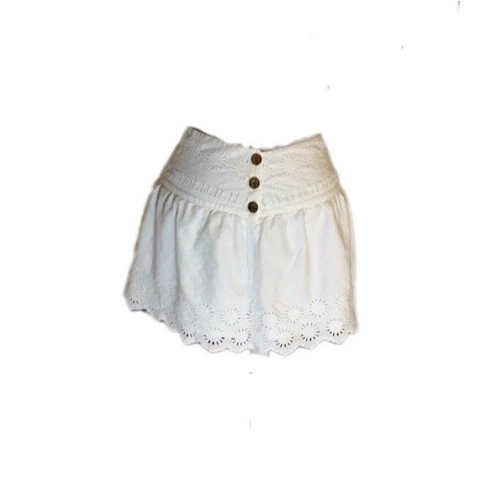 Vintage American Eagle Boho Mini Skirt Eyelet Lace Size14 Waist 36”